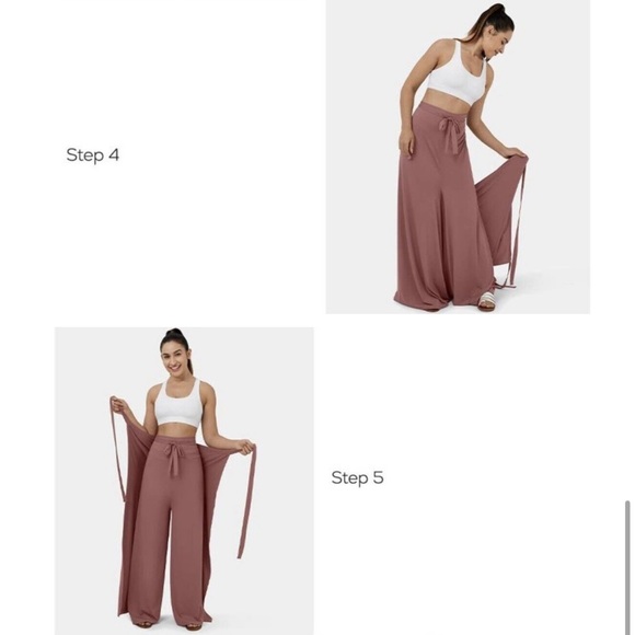 NWT Halara 2 Ways To Wear Palazzo Pants  / Cowl Neck Split Leg Jumpsuit XS blue - Picture 6 of 11